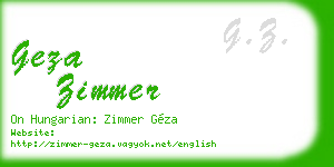 geza zimmer business card